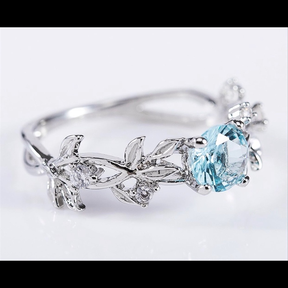 Aquamarine floral ring - Picture 4 of 10